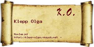 Klepp Olga névjegykártya